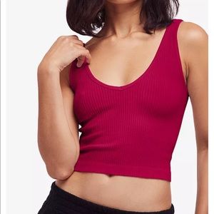 Free People Intimates Solid Rib Brami Crop Top